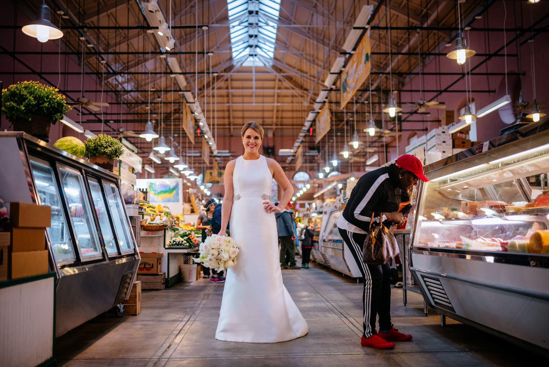 bridal photo inside eastern market dc