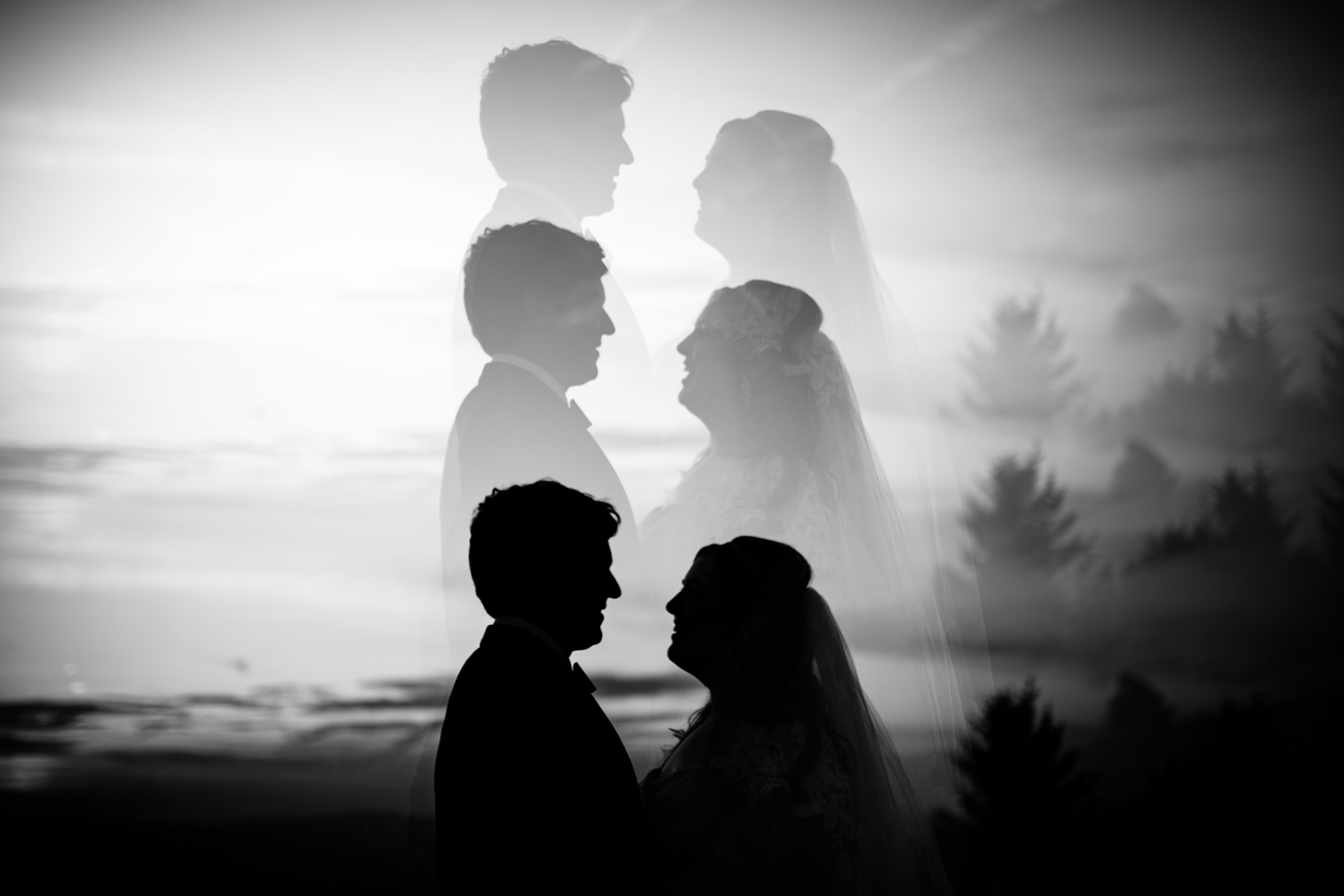 multiple exposure wedding photo
