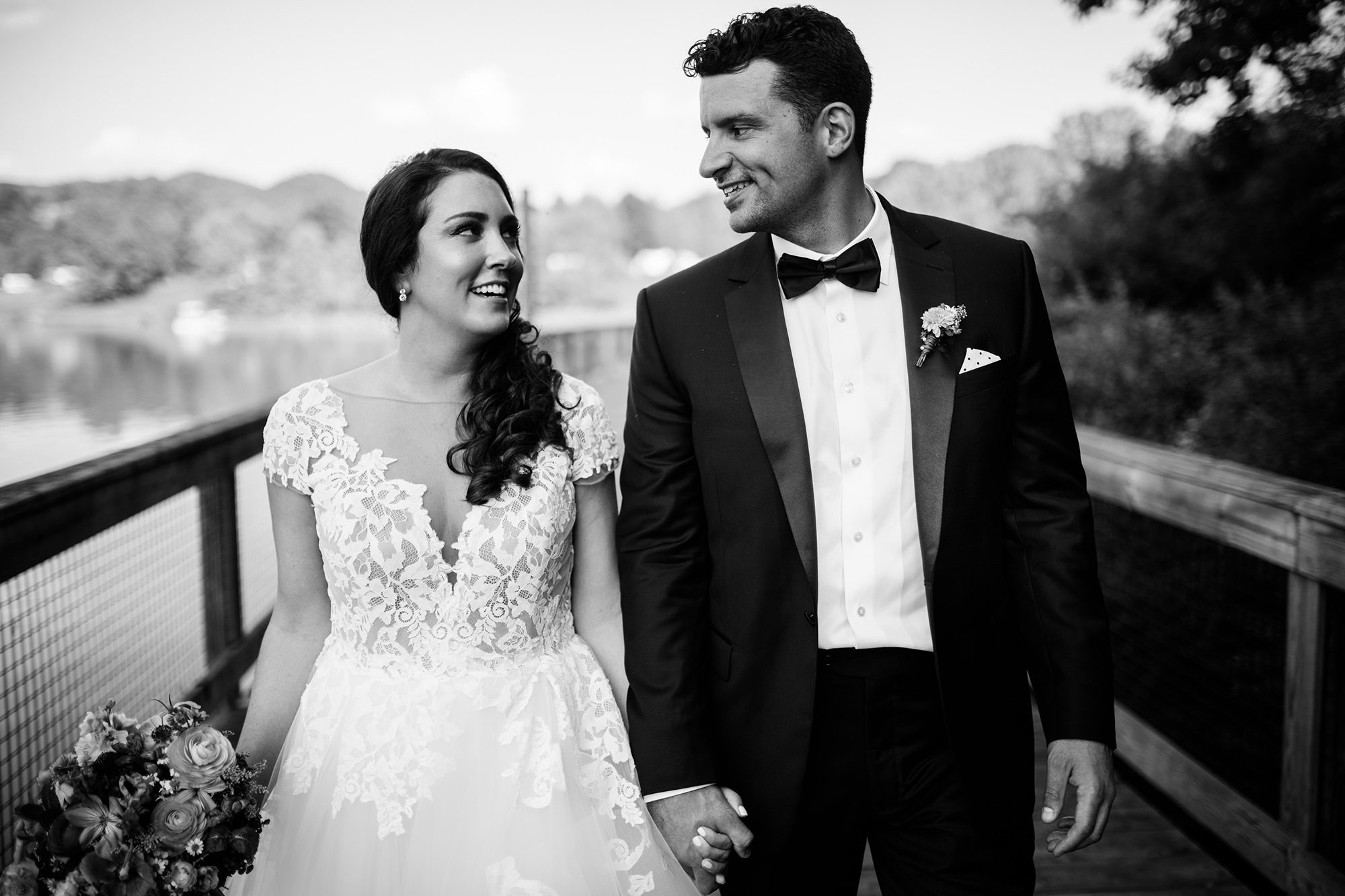 black and white bride and groom