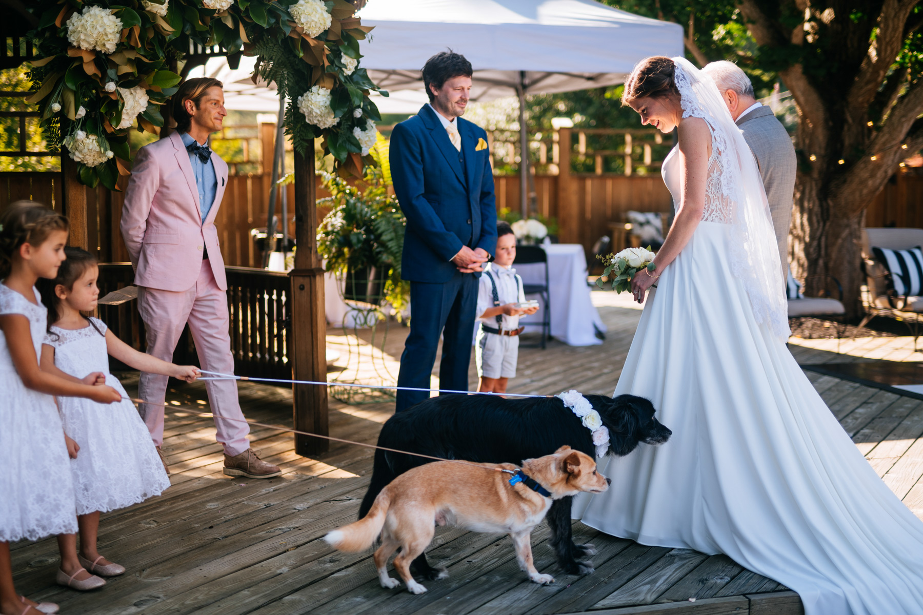 bride getting married in wv backyard